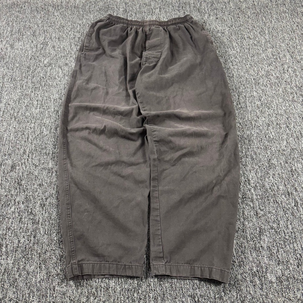 90s Vintage Stussy Baggy Skater Beach Pants Made in USA Grey Large Streetwear